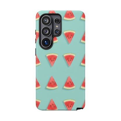 Watermelon Phone Case – Pastel Blue Summer Fruit Tough Case (iPhone, Samsung, Pixel)