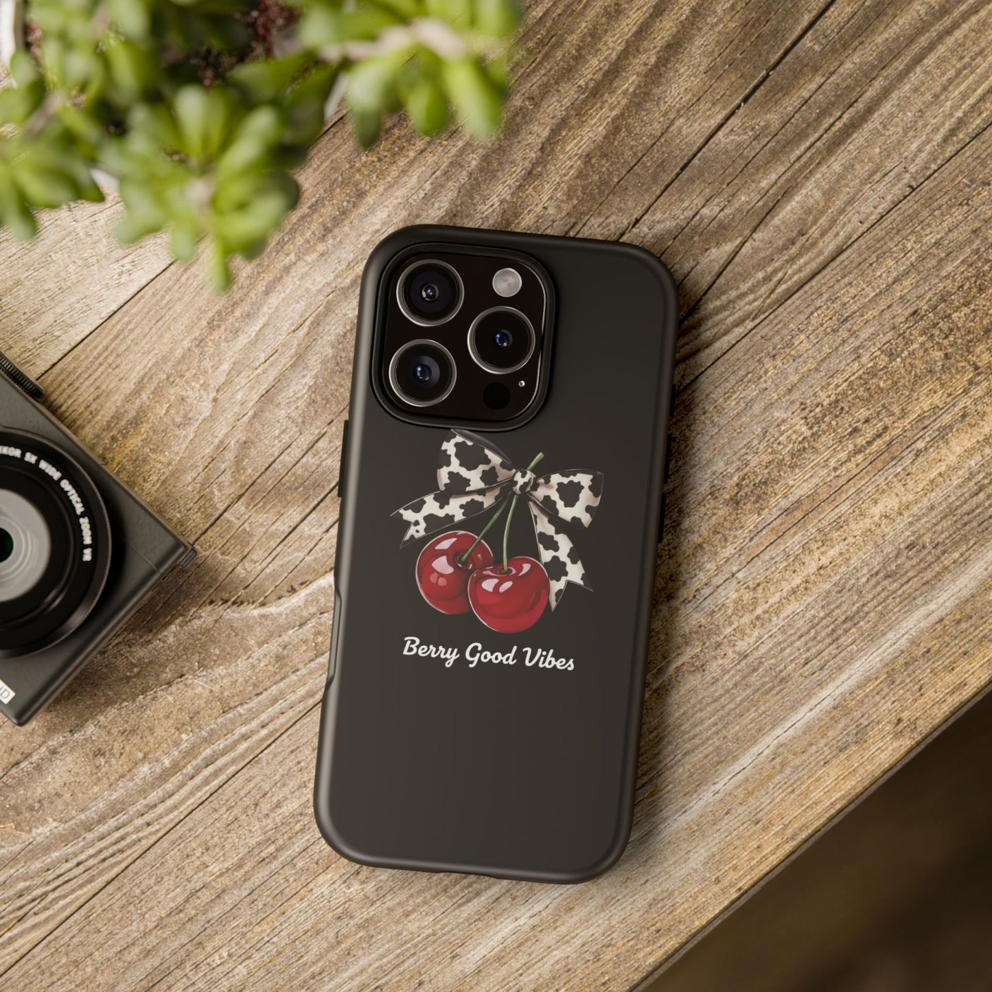 Cherry Cow Print Phone Case | Coquette Bow Aesthetic iPhone & Samsung Tough Case