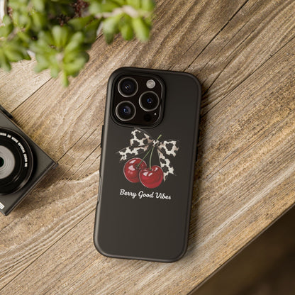 Cherry Cow Print Phone Case | Coquette Bow Aesthetic iPhone & Samsung Tough Case