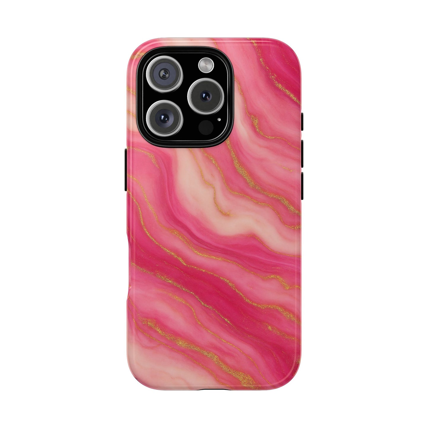 Pink Marble Phone Case | Rose Gold Swirl Aesthetic Tough Protective Case