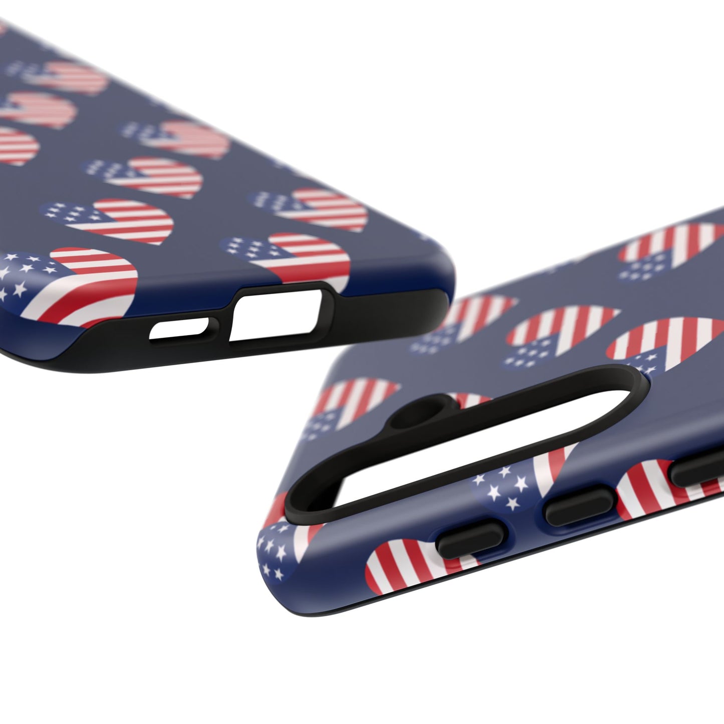 Patriotic American Flag Heart Phone Case – Tough Shockproof, USA Stars & Stripes for Iphone, Samsung Galaxy and Pixel