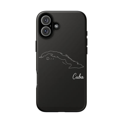 Cuba Outline Phone Case – Minimal Country Map Tough Case (iPhone, Samsung, Pixel)