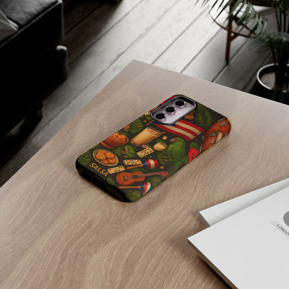 Puerto Rican Culture Phone Case | Boricua Icons Caribbean Aesthetic Tough Protective Case