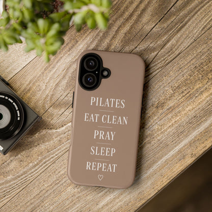 Pilates Phone Case | Eat Clean Pray Sleep Repeat Aesthetic | Wellness Girl Gift