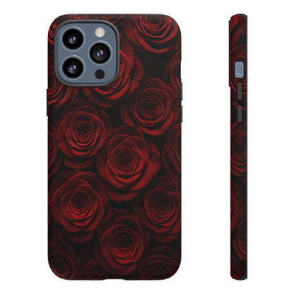 Dark Red Rose Phone Case – Gothic Floral Tough Case (iPhone, Samsung, Pixel)