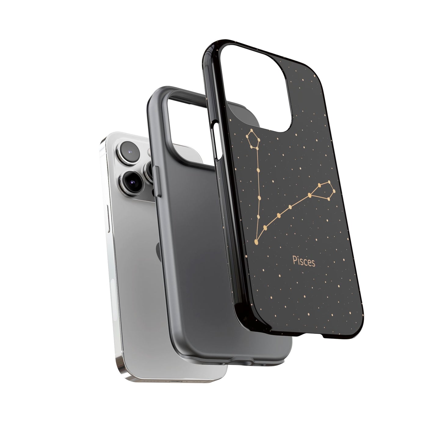 Pisces Zodiac Constellation Phone Case – Luxe Gold Celestial Cover
