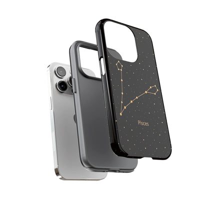 Pisces Zodiac Constellation Phone Case – Luxe Gold Celestial Cover