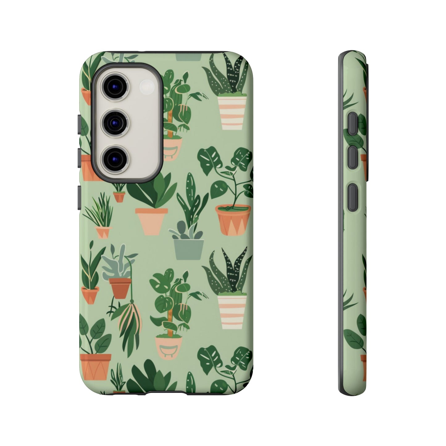 Plant Lover Phone Case | Cute Potted Plants Pattern | Botanical Aesthetic Tough Case