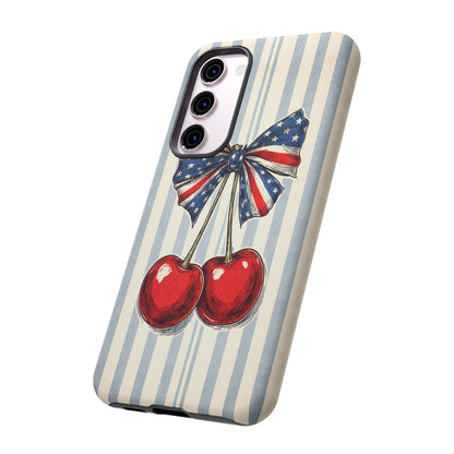 Patriotic Cherry Phone Case Americana Coquette Aesthetic iPhone Samsung