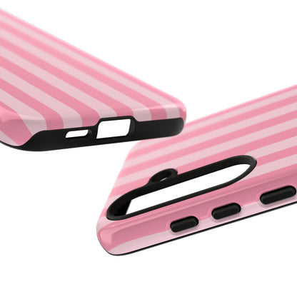 Pink Stripe Phone Case – Pastel Coquette Aesthetic Tough Protective Case