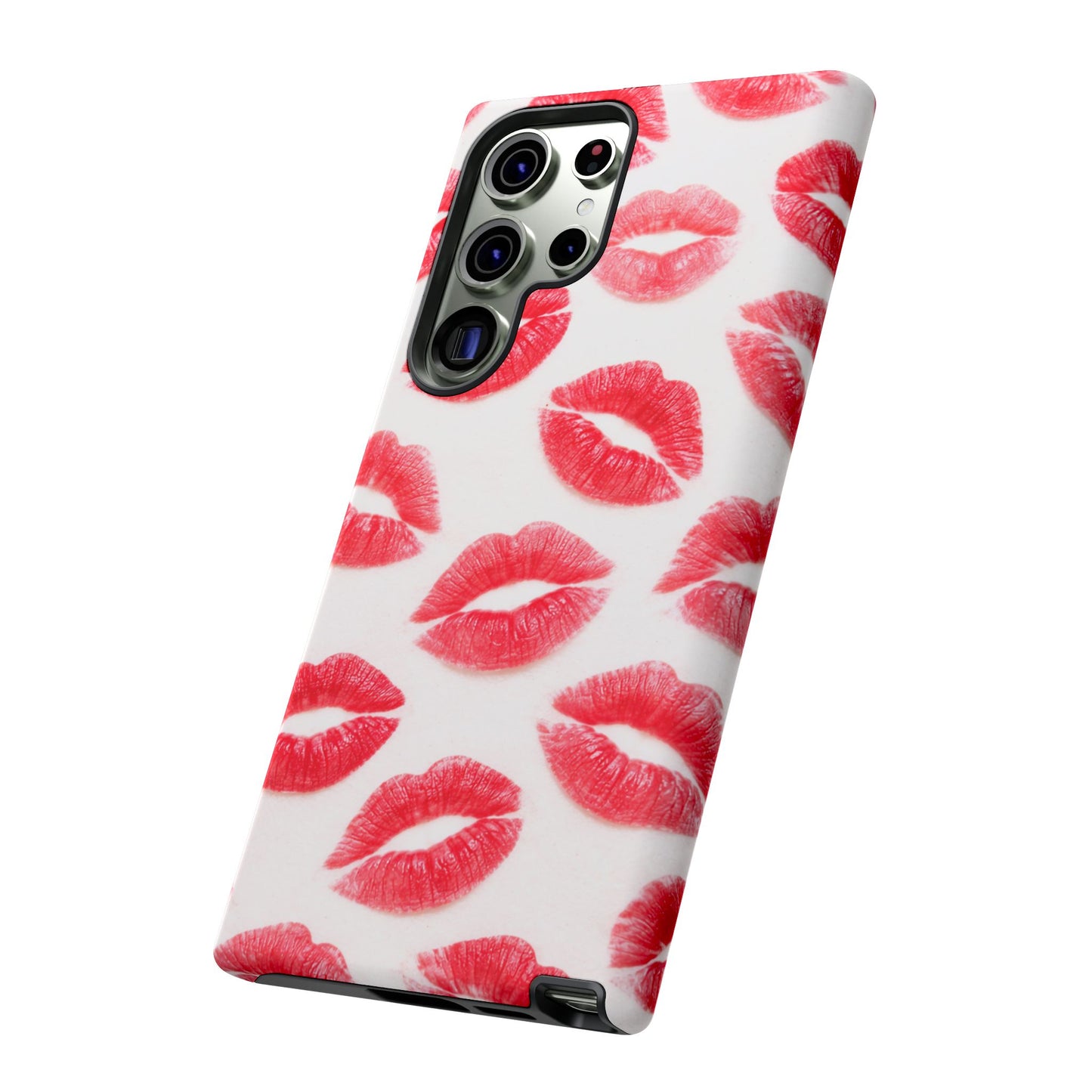 Red Lipstick Kiss Phone Case – Sexy Lip Print Pattern Tough Protective Cover