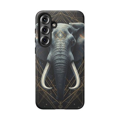Elephant Mandala Phone Case – Black and Gold Spiritual Elephant Tough Protective Case