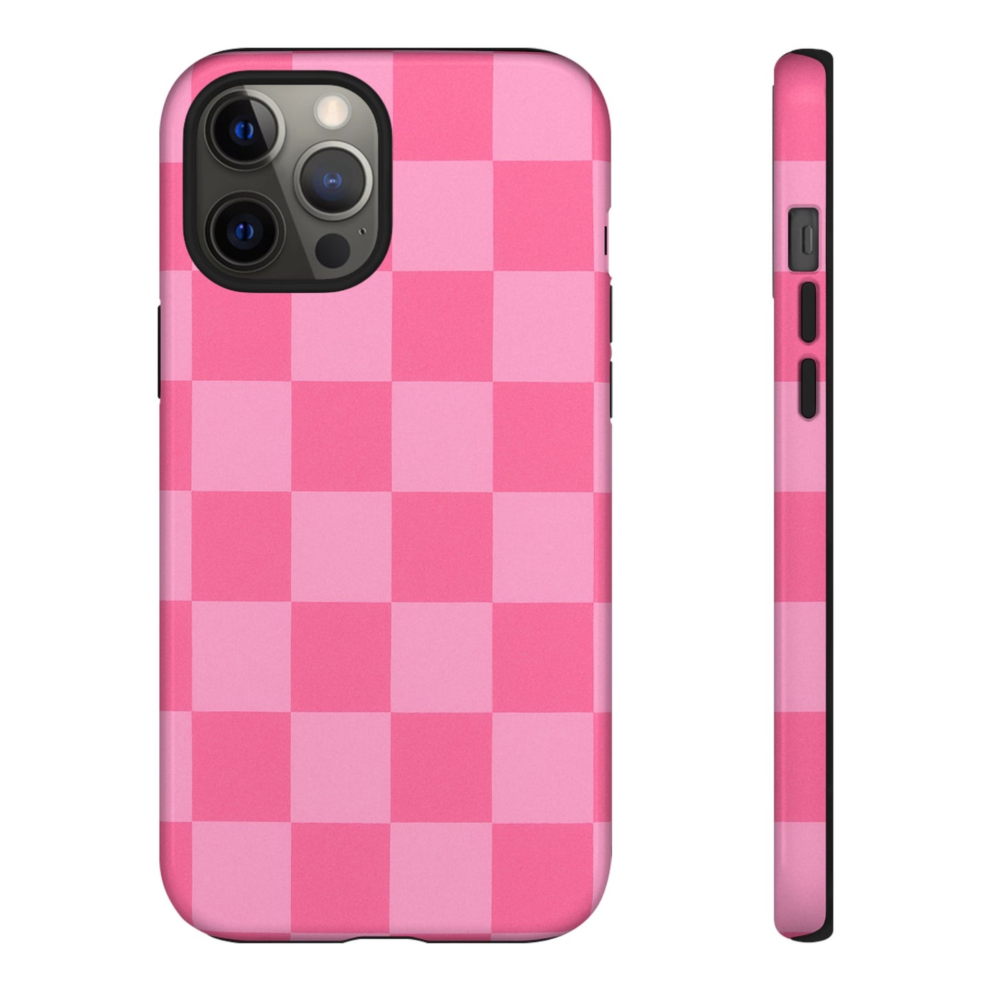 Pink Checkerboard Phone Case | Cute Aesthetic Checkered iPhone & Samsung Tough Case