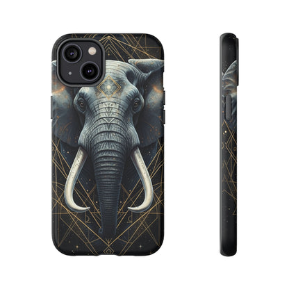 Elephant Mandala Phone Case – Black and Gold Spiritual Elephant Tough Protective Case