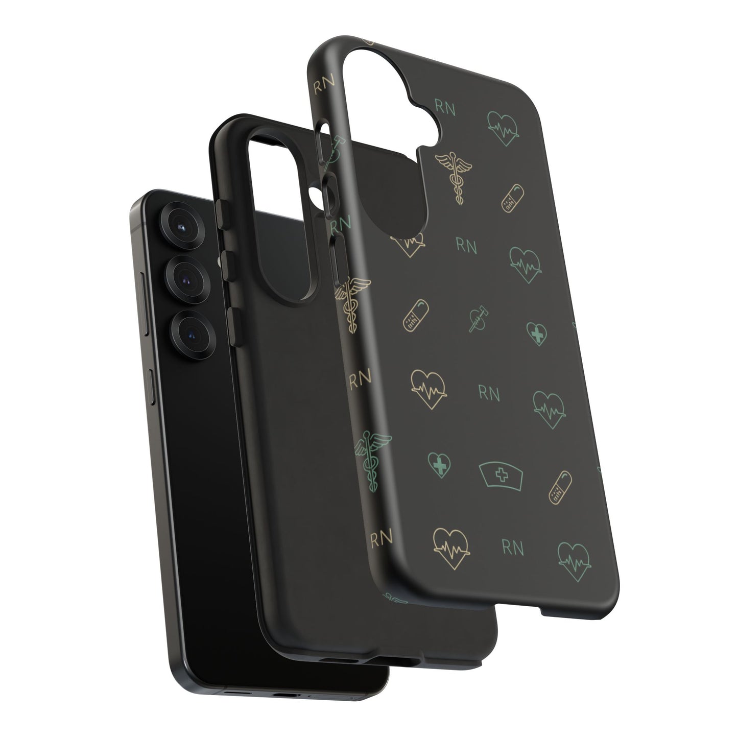 RN Nurse Phone Case – Minimal Medical Icon Pattern Healthcare Worker Tough Case