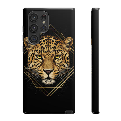 Leopard Phone Case – Black Gold Leopard Head Luxury Animal Tough Case