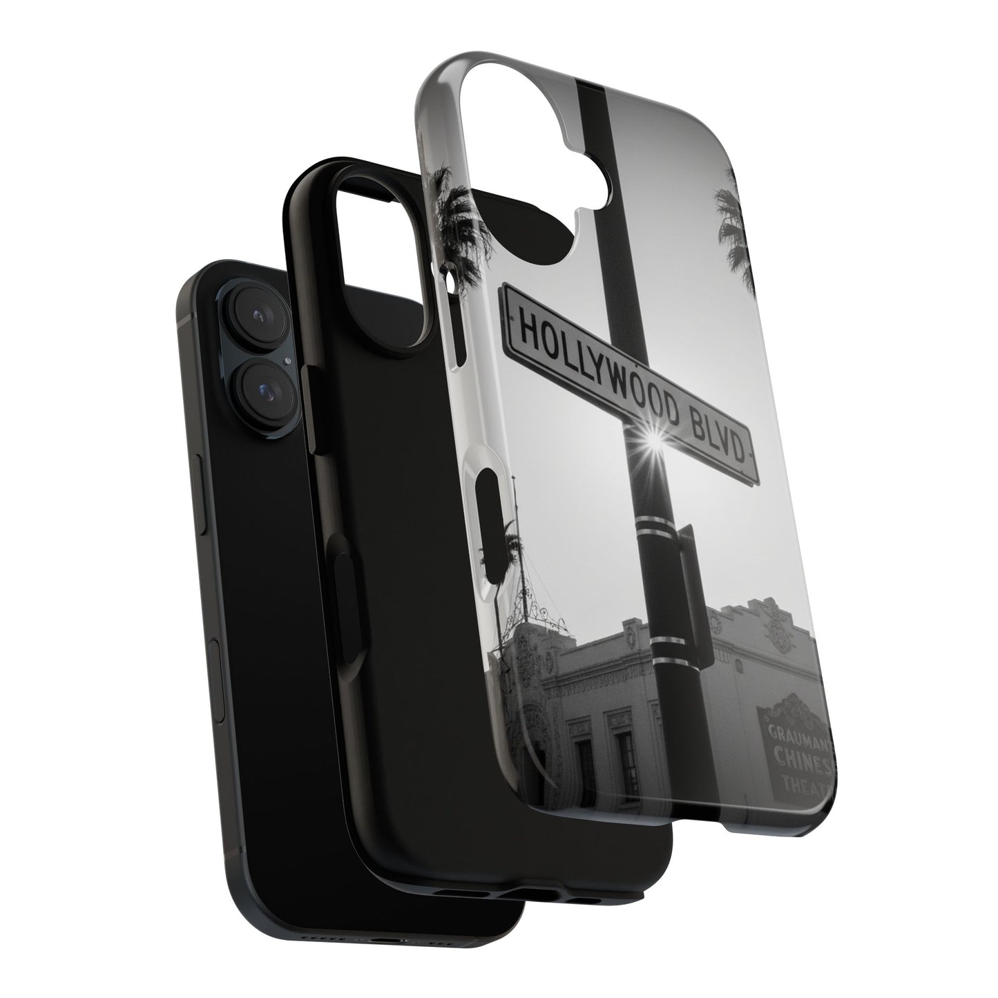 Hollywood Blvd Phone Case | Vintage Los Angeles Street Sign | Black & White LA Aesthetic