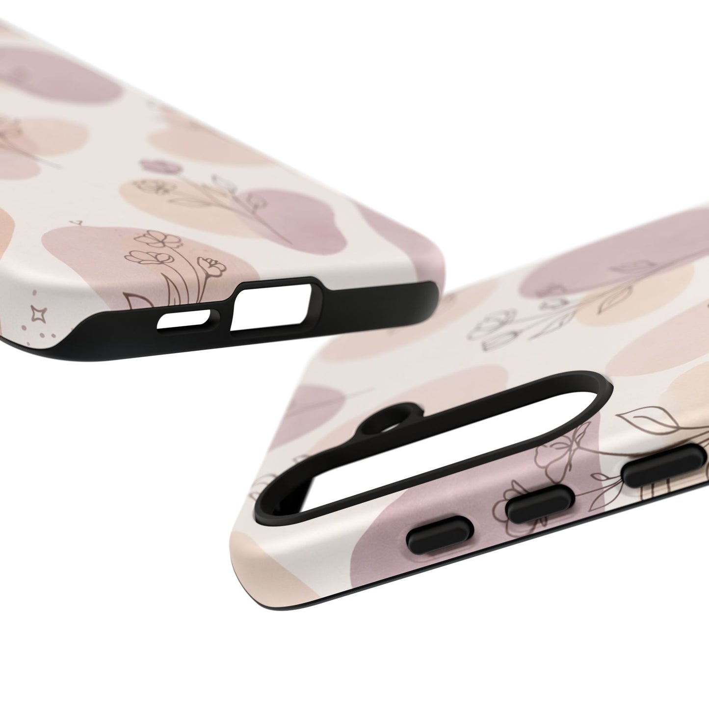 Blush Floral Phone Case Neutral Botanical Watercolor Tough Cover