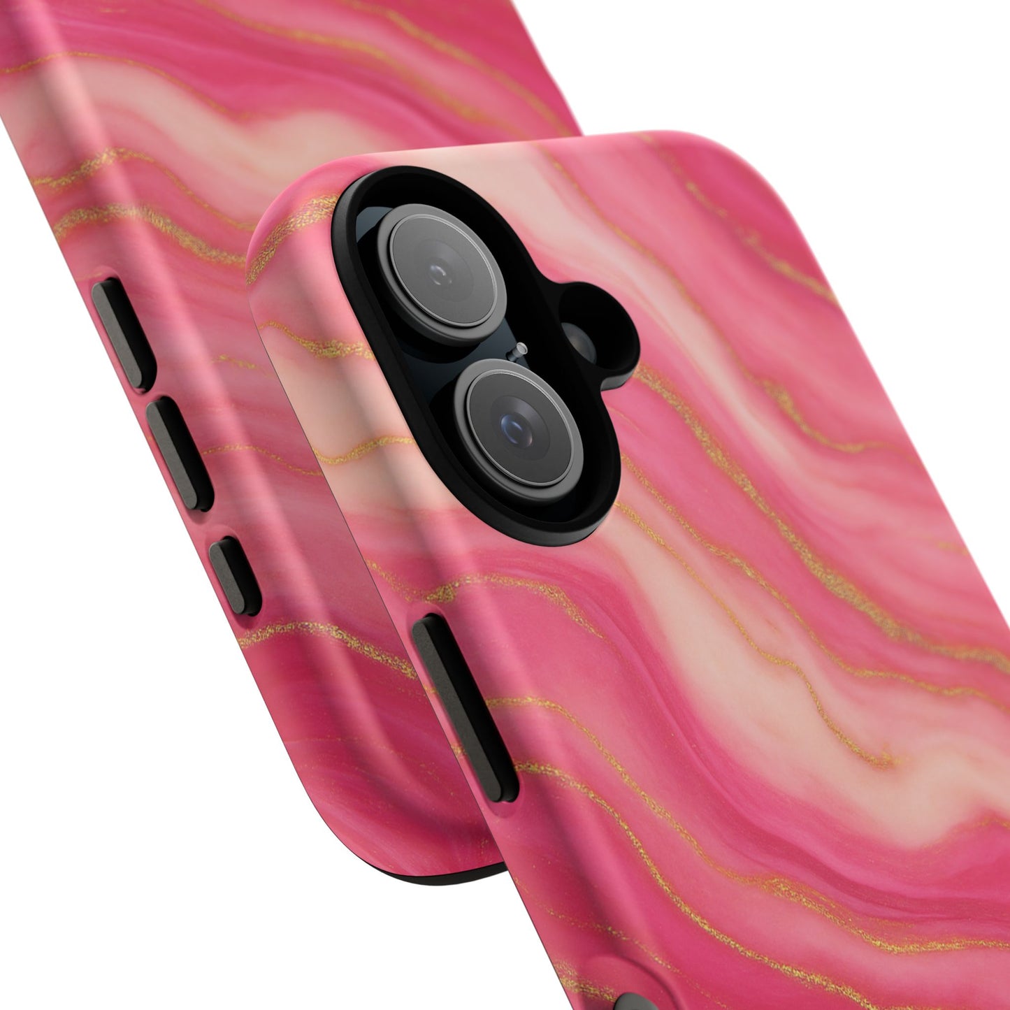 Pink Marble Phone Case | Rose Gold Swirl Aesthetic Tough Protective Case