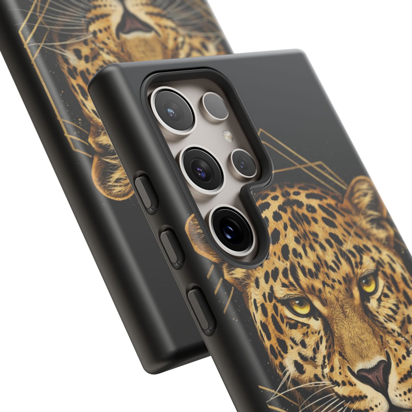 Leopard Phone Case – Black Gold Leopard Head Luxury Animal Tough Case