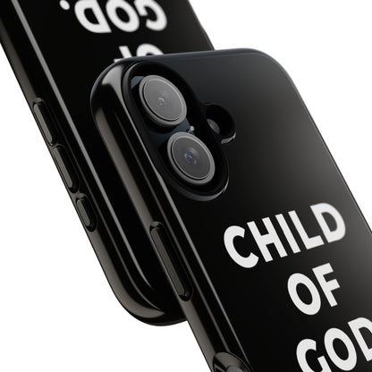 Child of God Phone Case Christian Black Aesthetic Cross Tough Cover