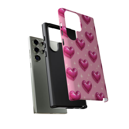 Pink Heart Pattern Phone Case | Tough Protective Case for Iphone, Samsung Galaxy and Pixel