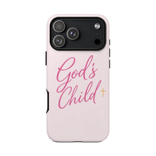 Gods Child Phone Case Christian Pink Aesthetic Tough iPhone Case