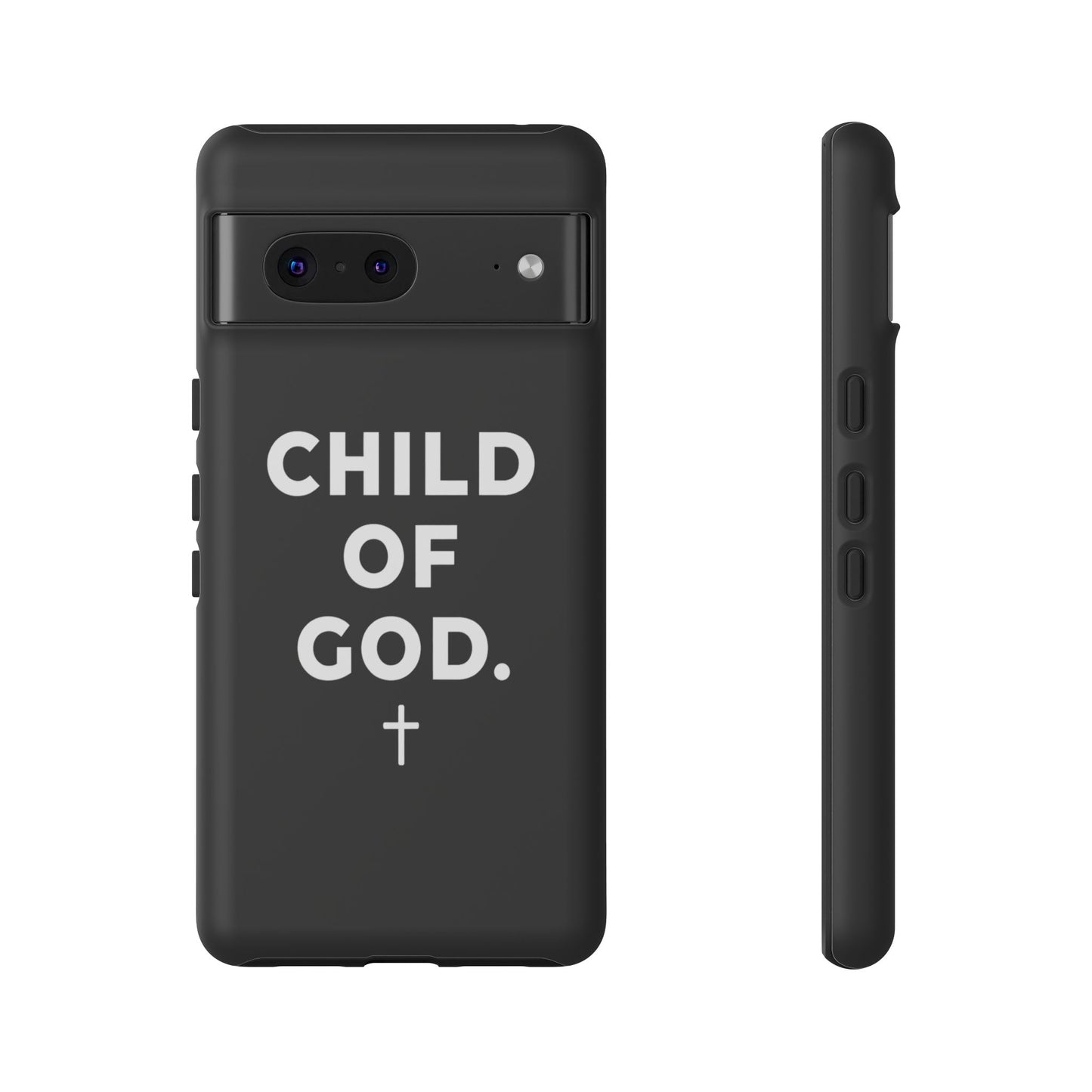 Child of God Phone Case Christian Black Aesthetic Cross Tough Cover