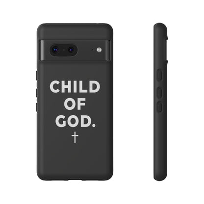 Child of God Phone Case Christian Black Aesthetic Cross Tough Cover