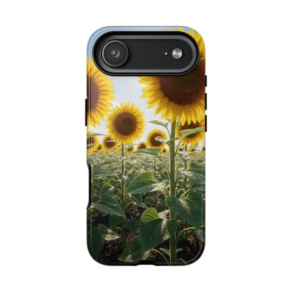 Sunflower Field Phone Case | Golden Hour Floral Aesthetic | Bright Summer Tough Case