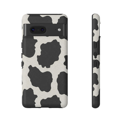 Black & White Cow Print Phone Case | Western Aesthetic iPhone & Samsung Tough Case