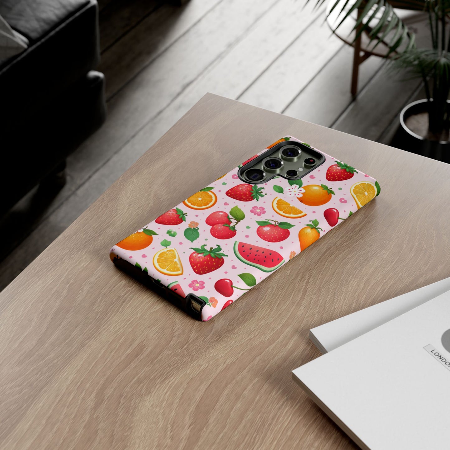 Fruit Phone Case – Tough Shockproof, Strawberry Cherry Citrus Summer Design for Iphone, Samsung Galaxy and Pixel