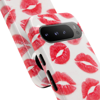 Red Lipstick Kiss Phone Case – Sexy Lip Print Pattern Tough Protective Cover