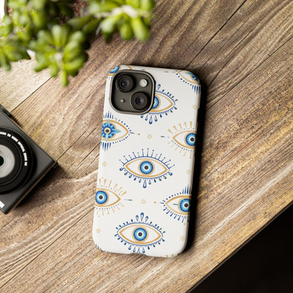Blue Evil Eye Phone Case – Protective Slim Shockproof Cover for Iphone, Samsung Galaxy and Pixel