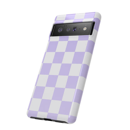 Lavender Checkerboard Phone Case | Pastel Aesthetic Tough Case