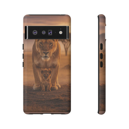 Lioness & Cub Phone Case | Safari Wildlife Tough Case for iPhone & Samsung