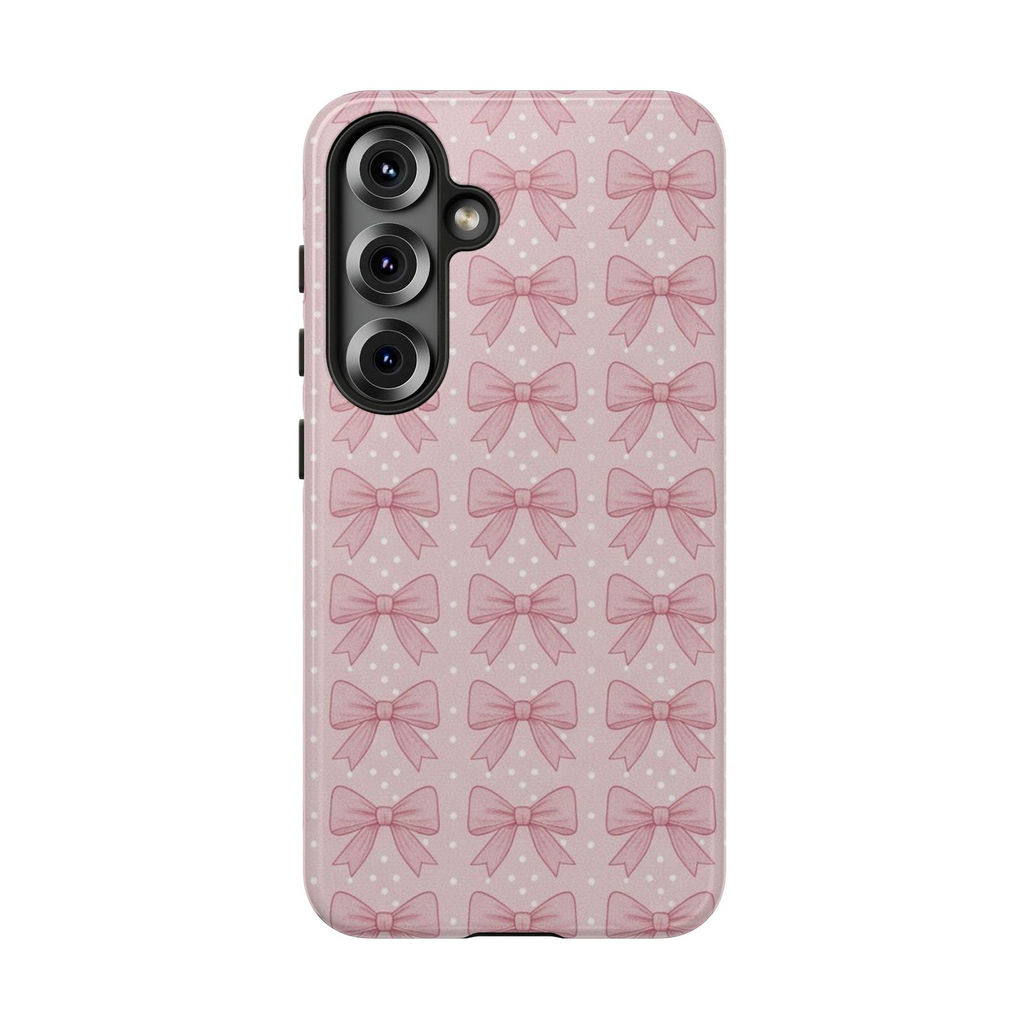 Pink Bow Pattern Phone Case – Soft Coquette Aesthetic Tough Case