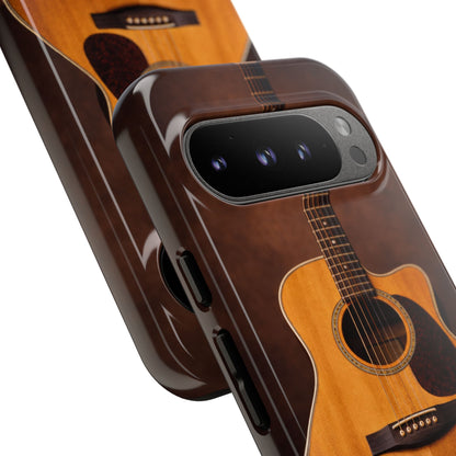 Acoustic Guitar Daisy Phone Case | Rustic Music Lover Tough Cover