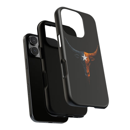 Texas Longhorn Skull Phone Case Western Cowboy Bull iPhone Samsung Cover