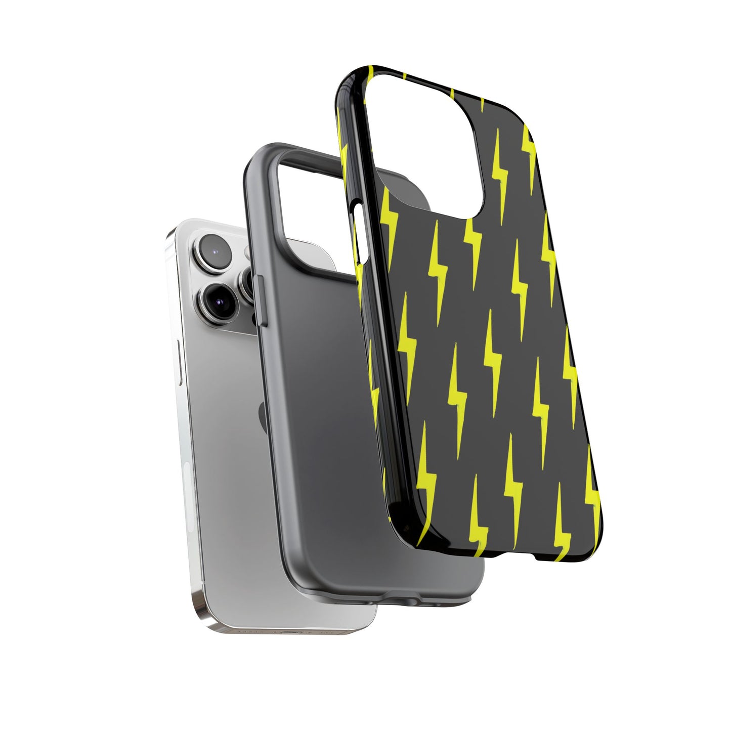 Yellow Lightning Bolt Tough Phone Case | Bold Electric Pattern Case for Iphone, Samsung Galaxy and Pixel