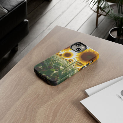 Sunflower Field Phone Case | Golden Hour Floral Aesthetic | Bright Summer Tough Case