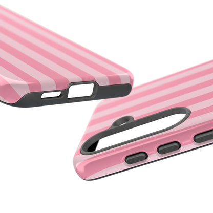 Pink Stripe Phone Case – Pastel Coquette Aesthetic Tough Protective Case