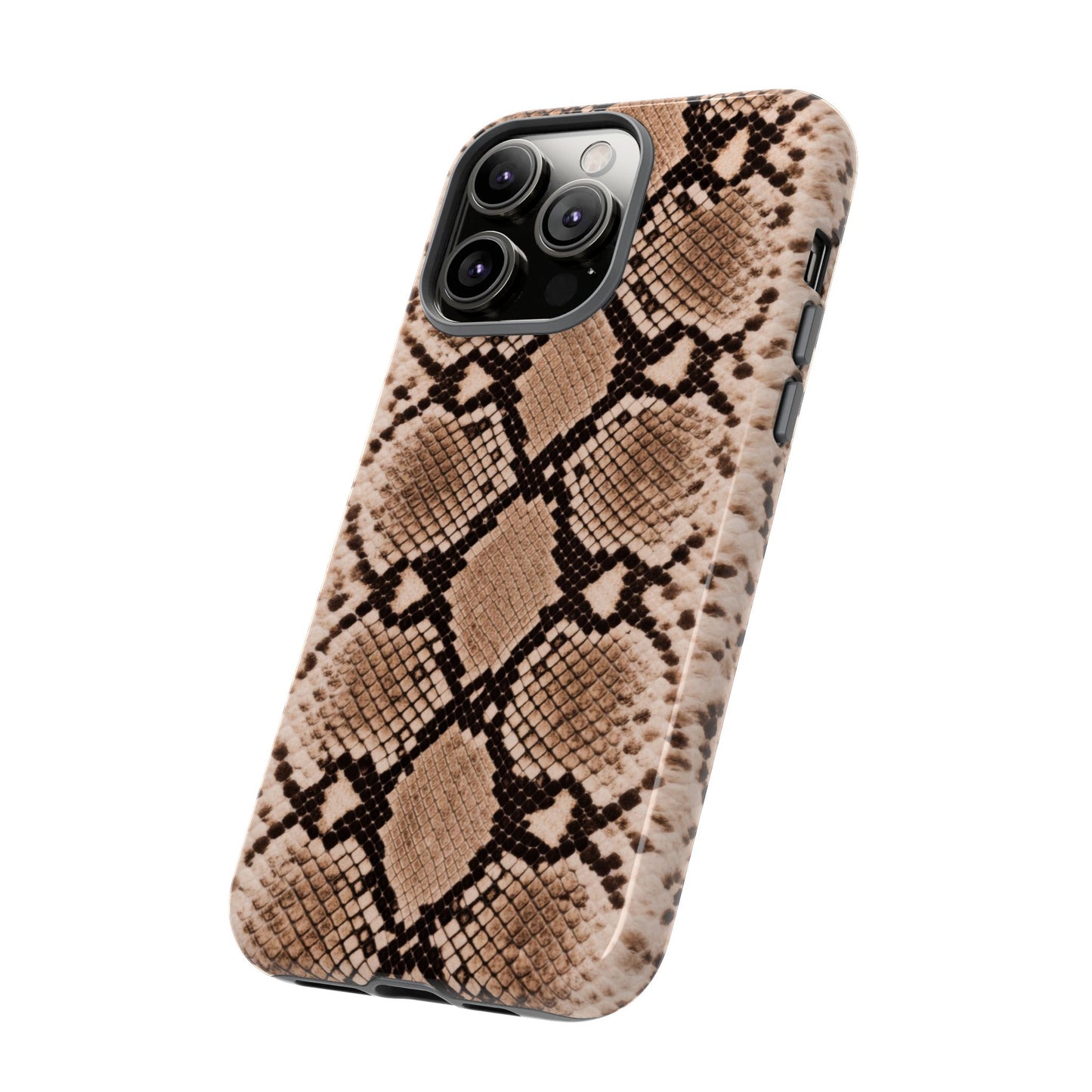 Snake Print Phone Case – Brown Python Pattern Slim Protective Cover for Iphone, Samsung Galaxy and Pixel