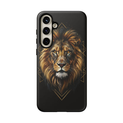 Majestic Lion Phone Case – Black Gold Luxury Lion Art Tough Protective Case