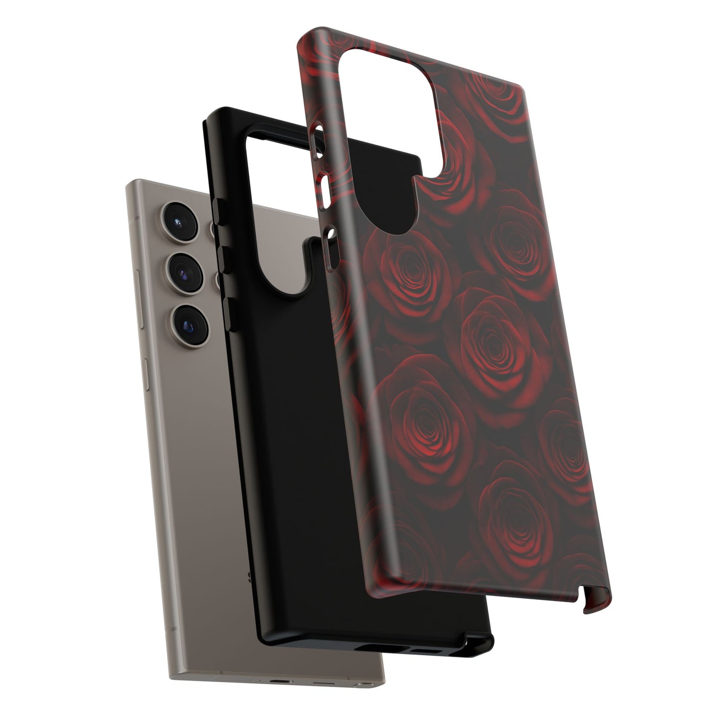 Dark Red Rose Phone Case – Gothic Floral Tough Case (iPhone, Samsung, Pixel)