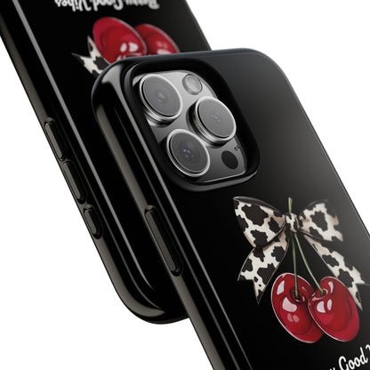Cherry Cow Print Phone Case | Coquette Bow Aesthetic iPhone & Samsung Tough Case
