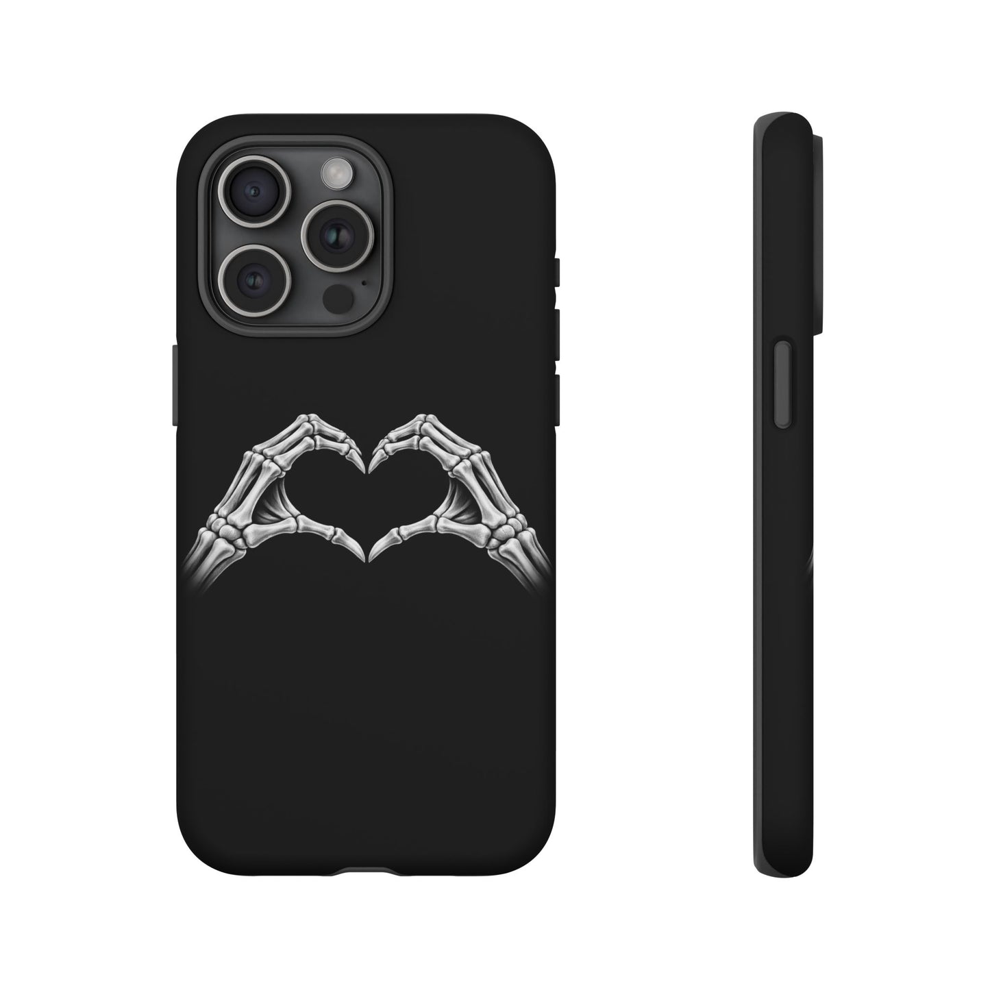 Skeleton Hands Heart Phone Case | Gothic Black Protective Cover