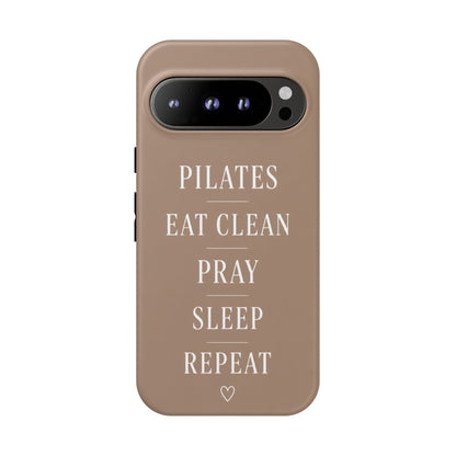 Pilates Phone Case | Eat Clean Pray Sleep Repeat Aesthetic | Wellness Girl Gift