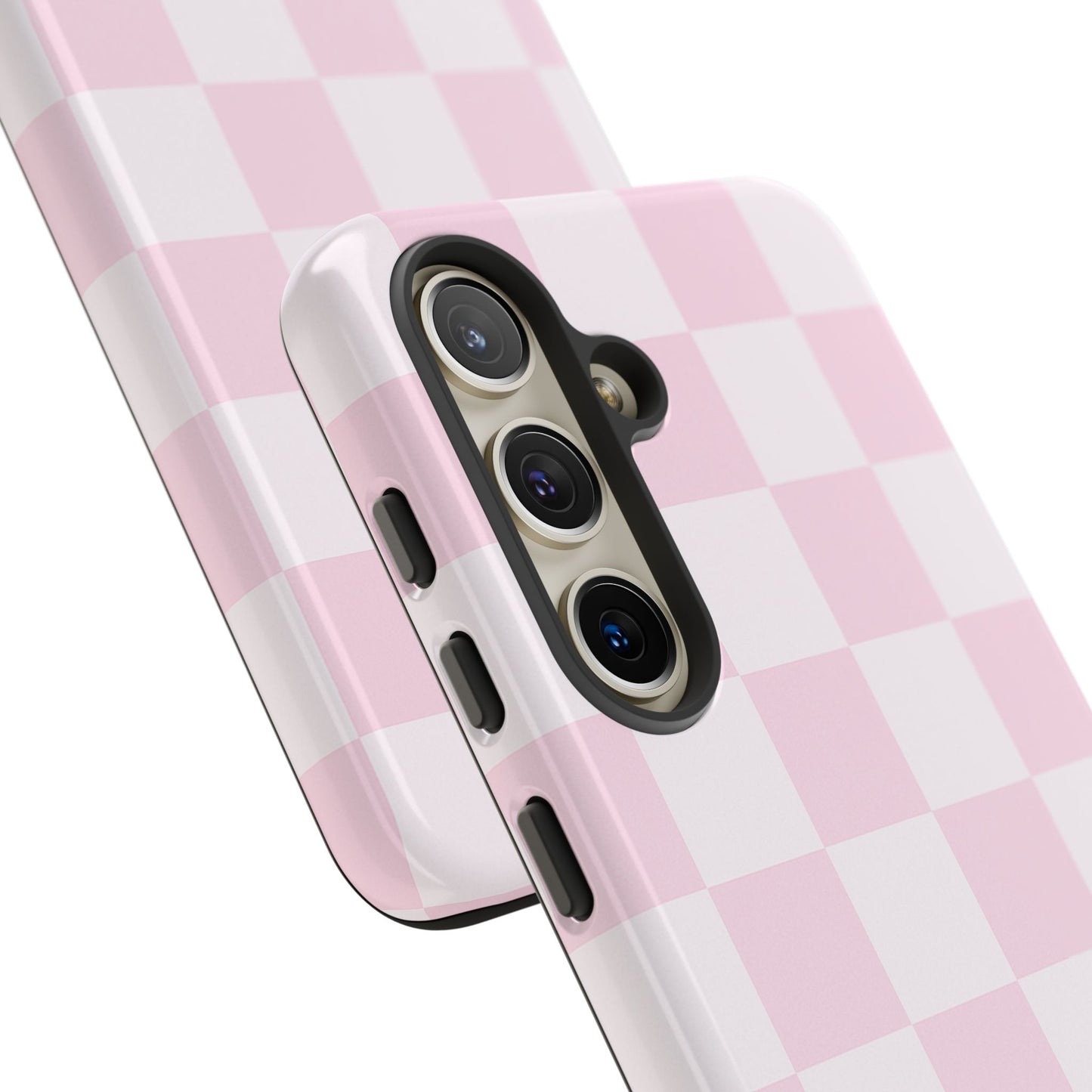 Light Pink Checkerboard Phone Case | Pastel Aesthetic Checkered iPhone & Samsung Tough Case