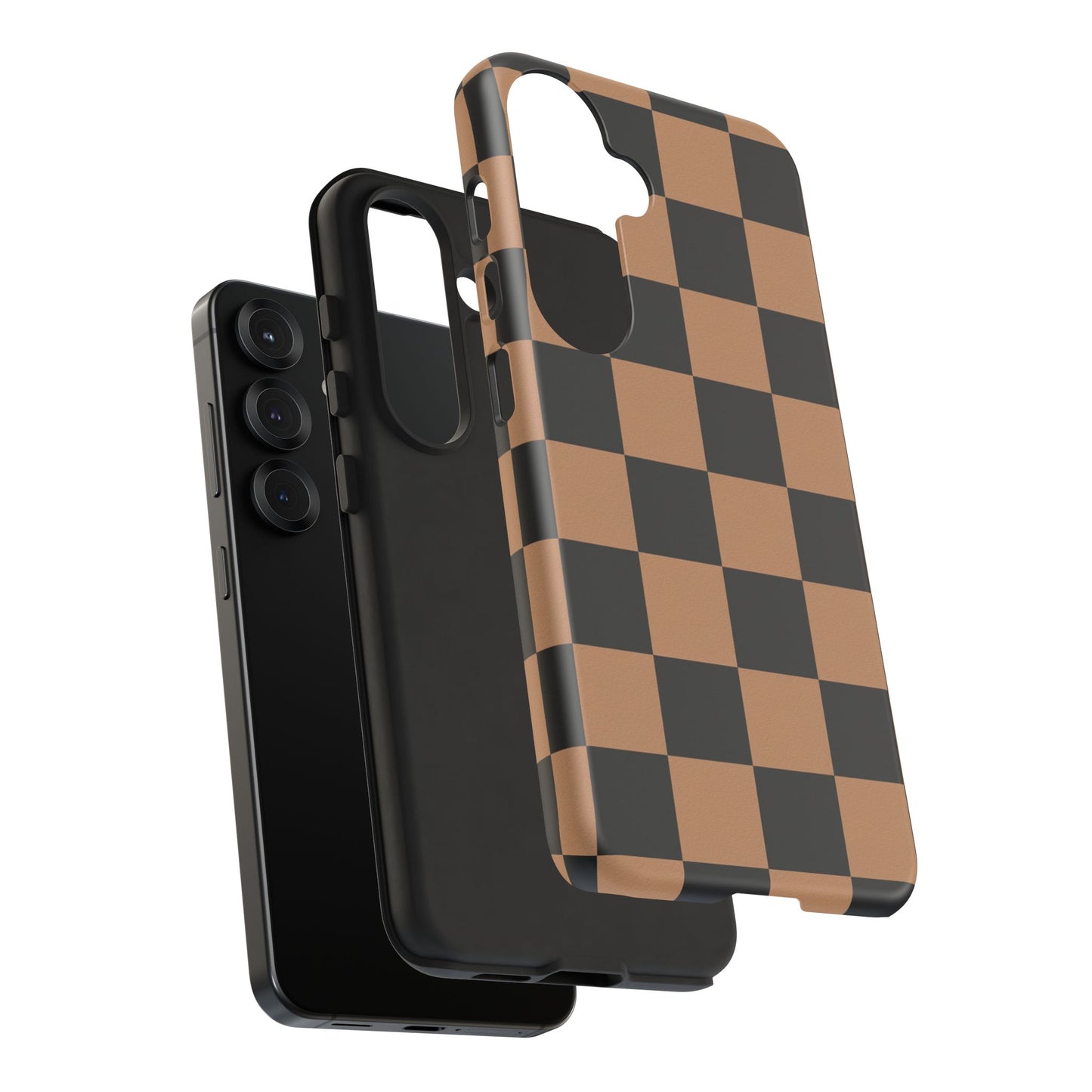 Brown Checkerboard Phone Case | Aesthetic Tough Protective Case